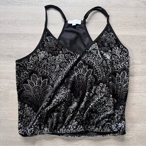 Juniper Blu Cropped Racerback Velvet Cami (s)